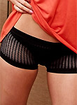 Zoey Violet pics -- fishnet shorts