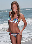 Lizzie Marie pics, striped bikini