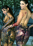 Carlotta Champagne pics, naked twister painting with Bailey and Misty