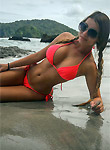 Pamela Jay pics, string bikini posing