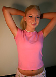 blonde hottie teen summer in a tight pink top
