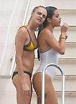 Influencer Chicks pics, Selena Gomez & Cara Delevingne swimsuit set leaked